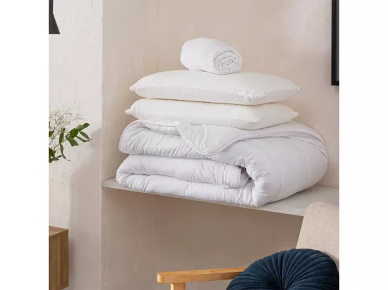 OLYMPE LITERIE | Pack REVERIE Protège matelas + Couette + Oreiller 160x200 cm
