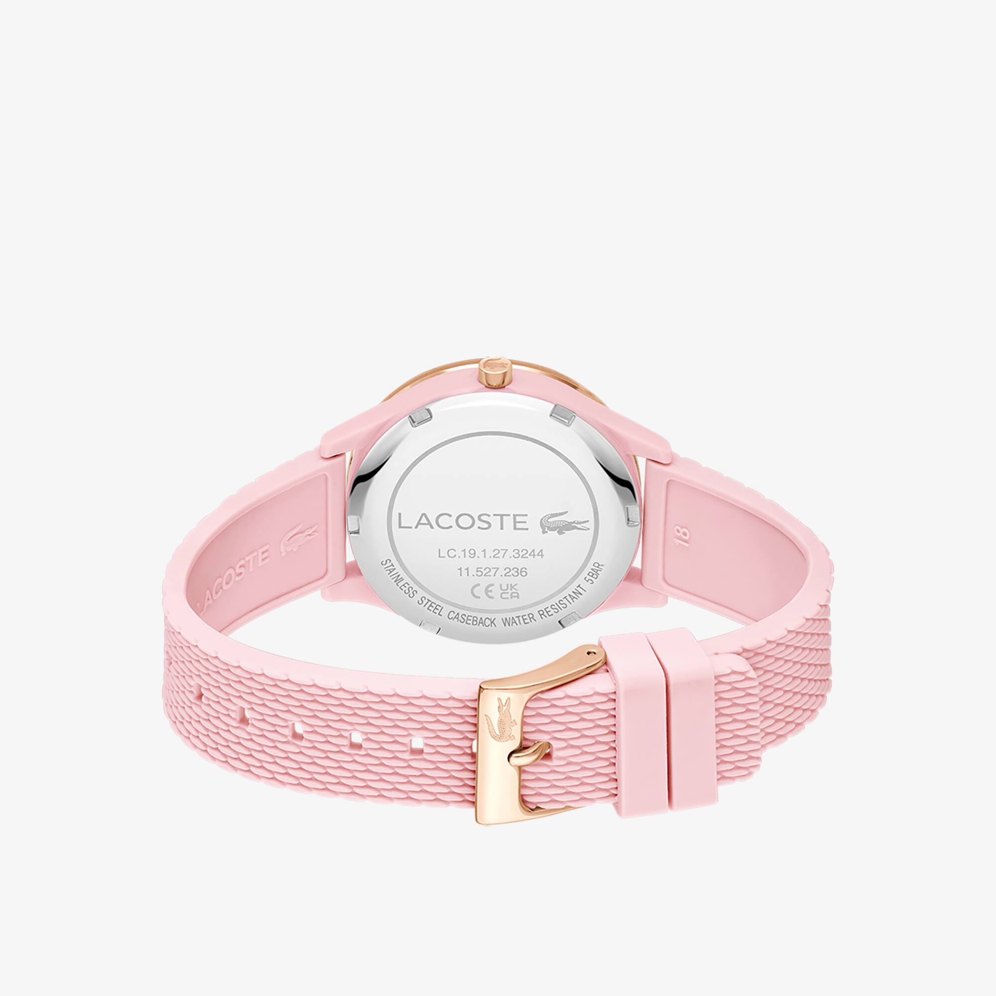 Montre 3 aiguilles Crocodelle silicone rose Montres - Blanc - Lacoste - Femme