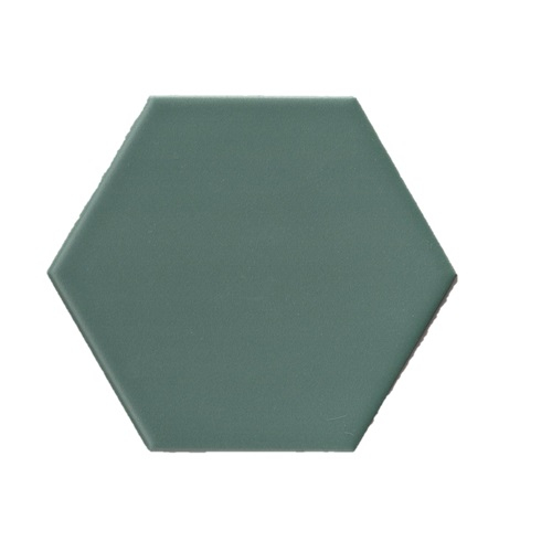 Terre D'Azur Hexagonale vloertegel groen 15x17cm hexagon F46