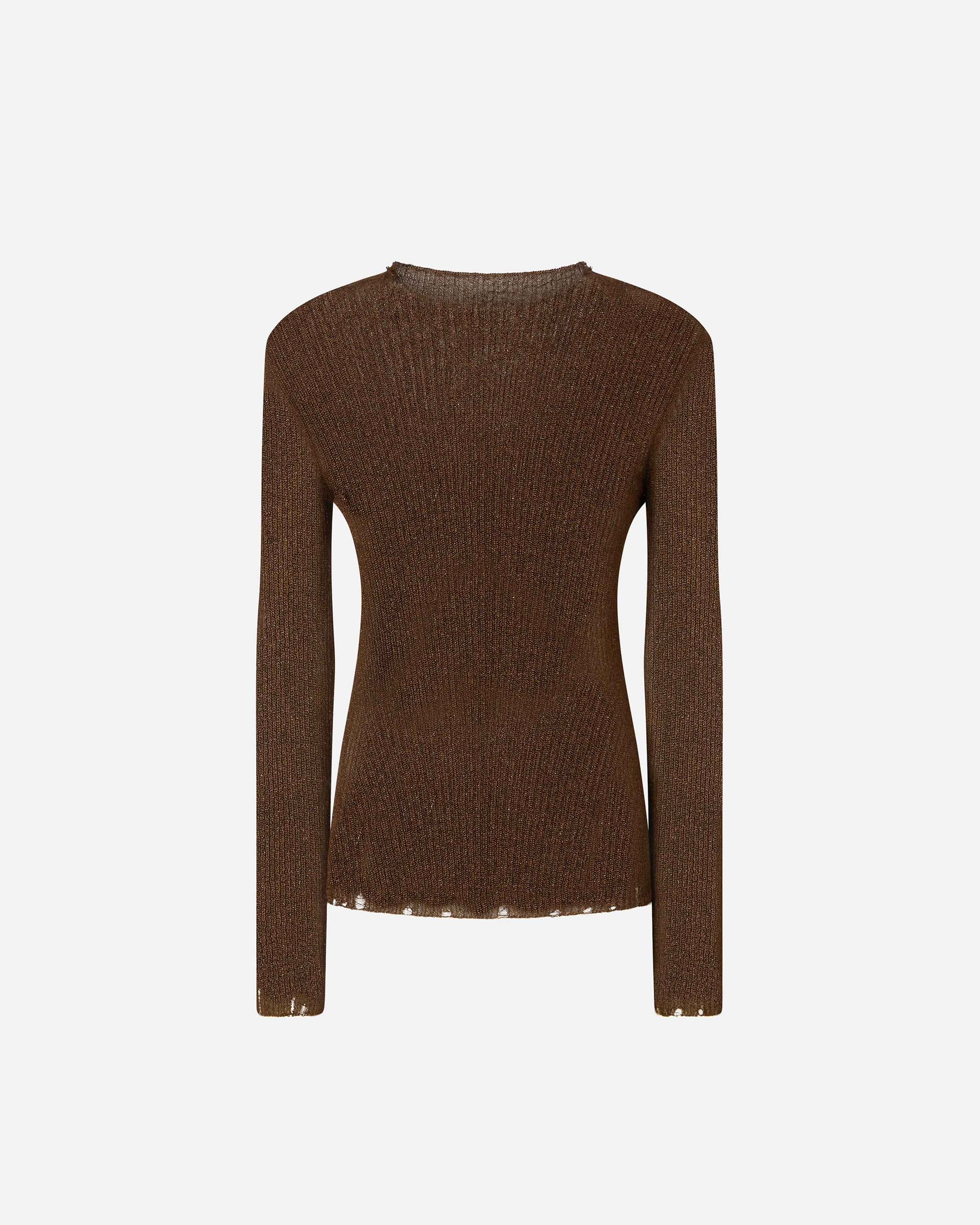 Pull avec fil métallisé | Marron
