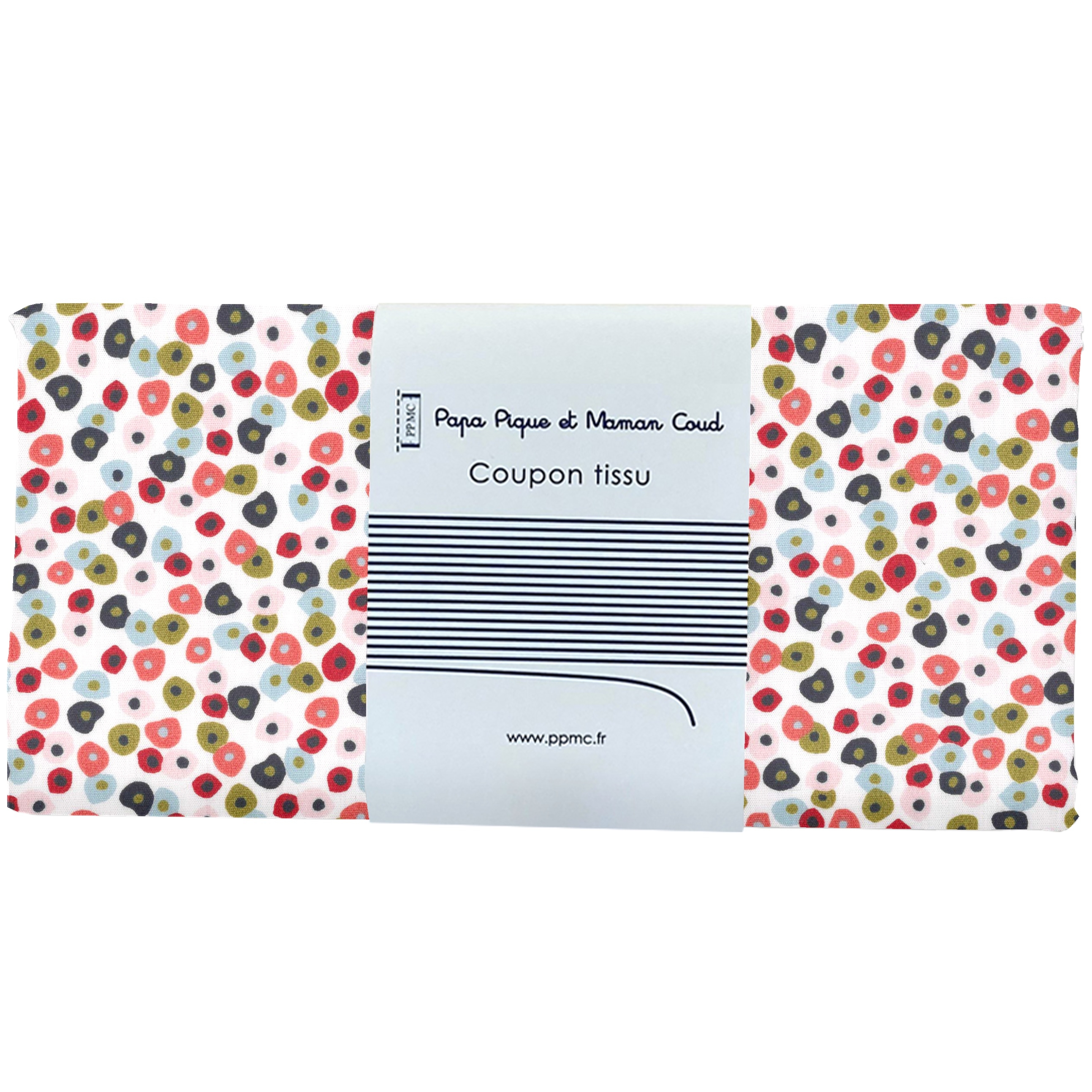 Coupon Tissu 50 Cm Ex2325 Ronds De Fleur Orangé