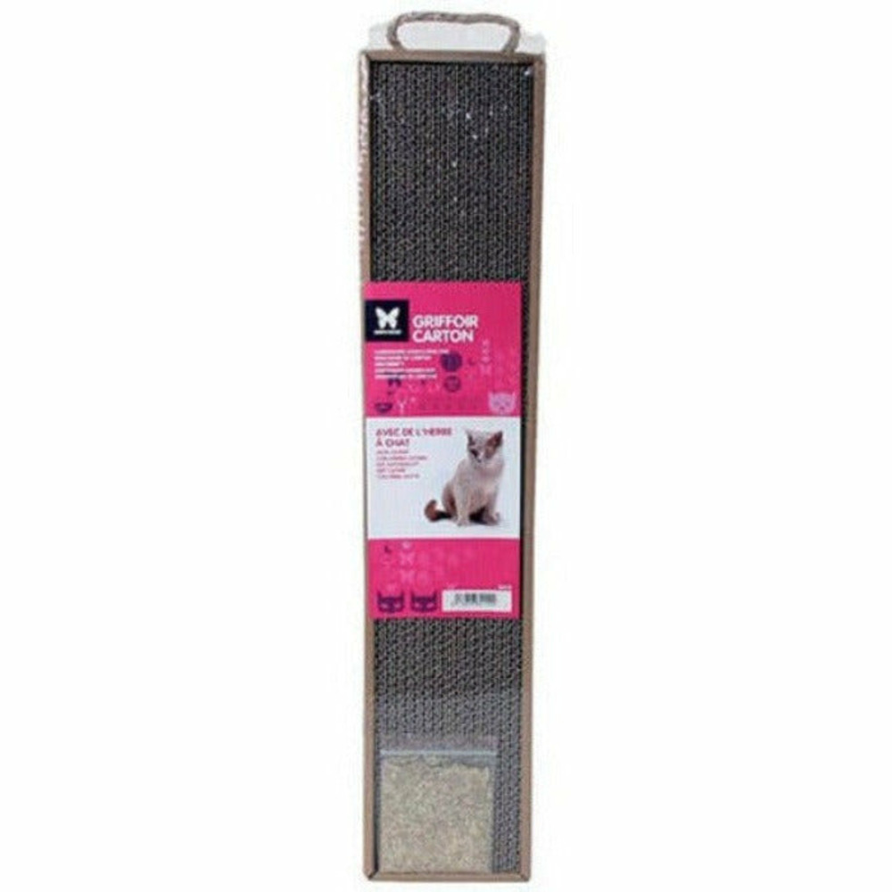 Griffoir en carton pour chats + 1 sachet d'herbe à chat