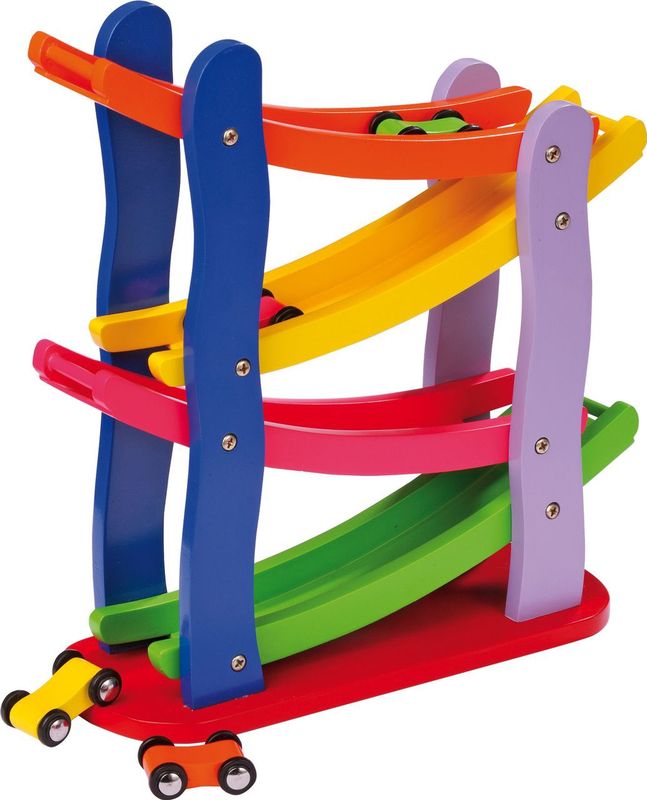 Small foot - Auto Racebaan - Multi Kleuren - Speelgoed Racebaan - 4 Auto's Inbegrepen