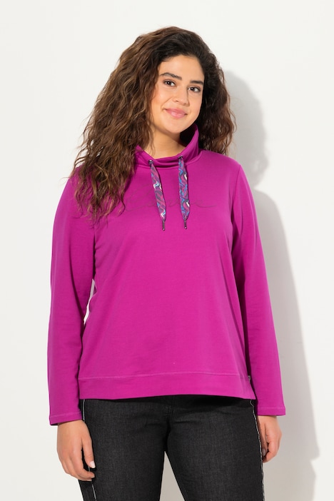 Sweatshirt, Stehkragen, Saum-Zipper, Langarm