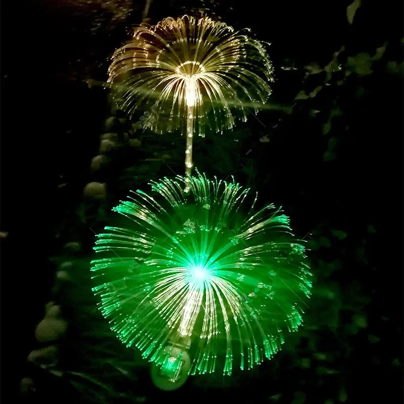 (75cm) LED Solar Glasfaser Qualle Garten Party Lampe Outdoor Glow Wedel mit Farbwechsel (IP65) - Bunt