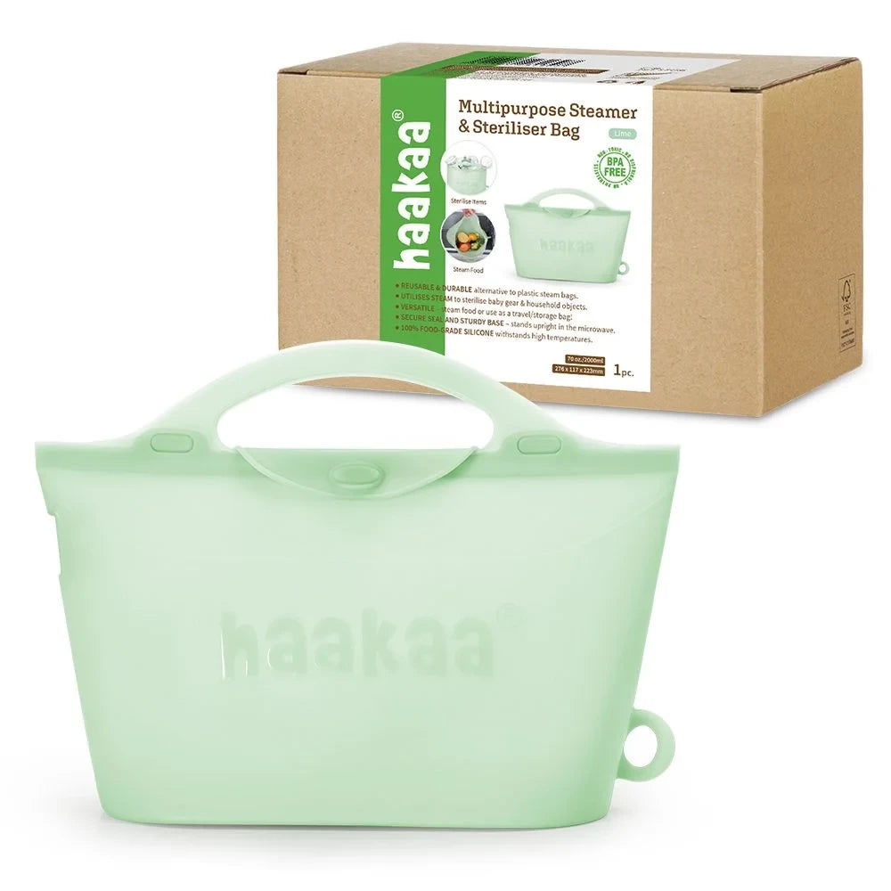 Køb Haakaa Multipurpose Steamer & Steriliser Bag - Lime - 1Pc - 2000Ml