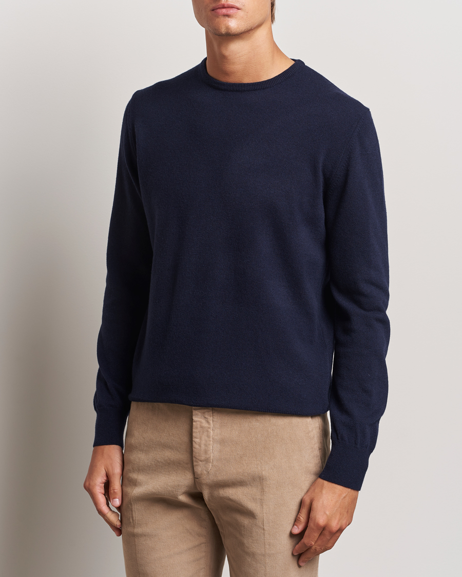 Morgano Wool/Cashmere Crewneck Navy