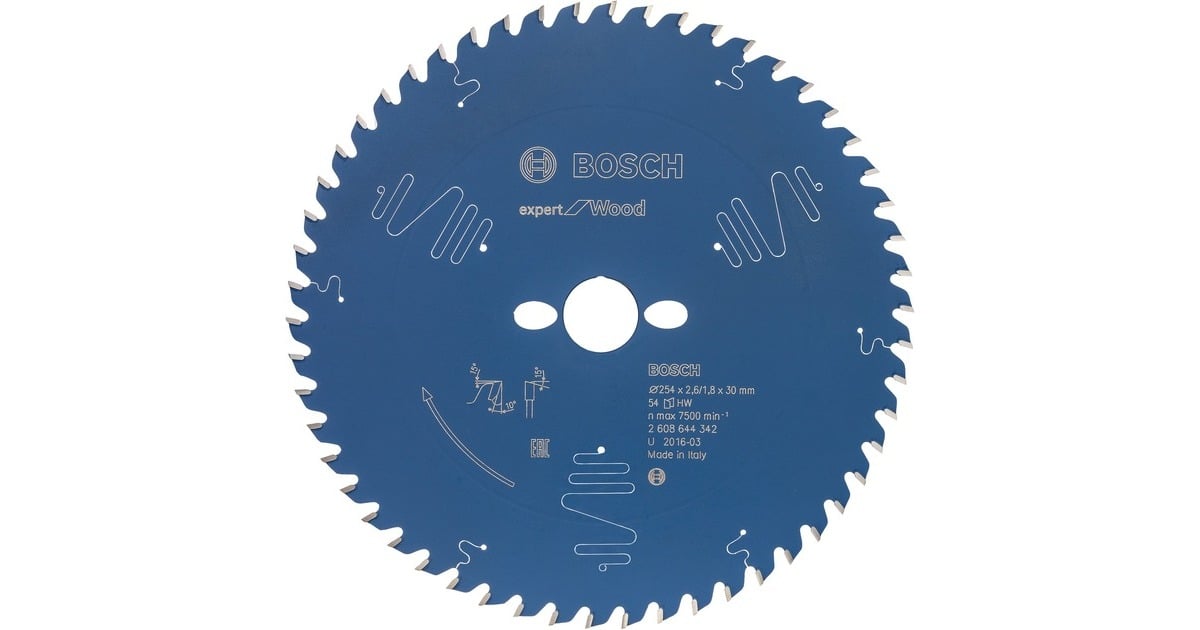 BoschCirkelzaagblad Expert for Wood  (Ø 254 mm, 54 tanden)
