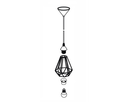 1-lamps hanglamp Ø 17,5 cm koperkleurig