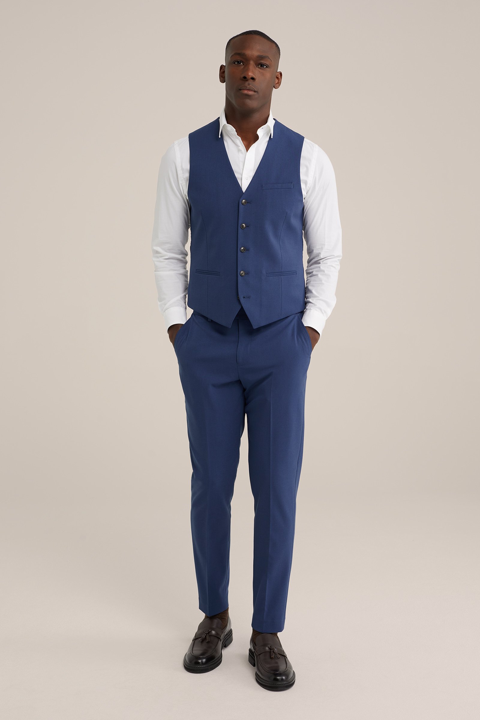 slim fit gilet Fundamentals IJsblauw