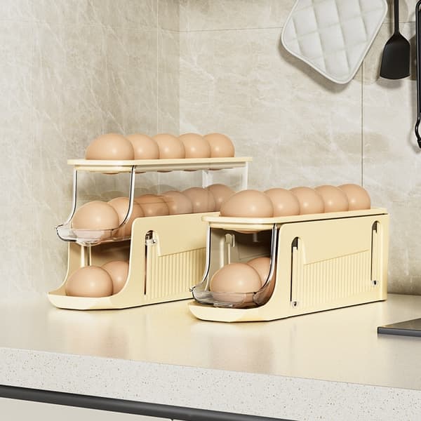 New 3 Levels Eggbeholder for kjøleskap, eggedispenser, eggholder, eggoppbevaring for 30 egg,