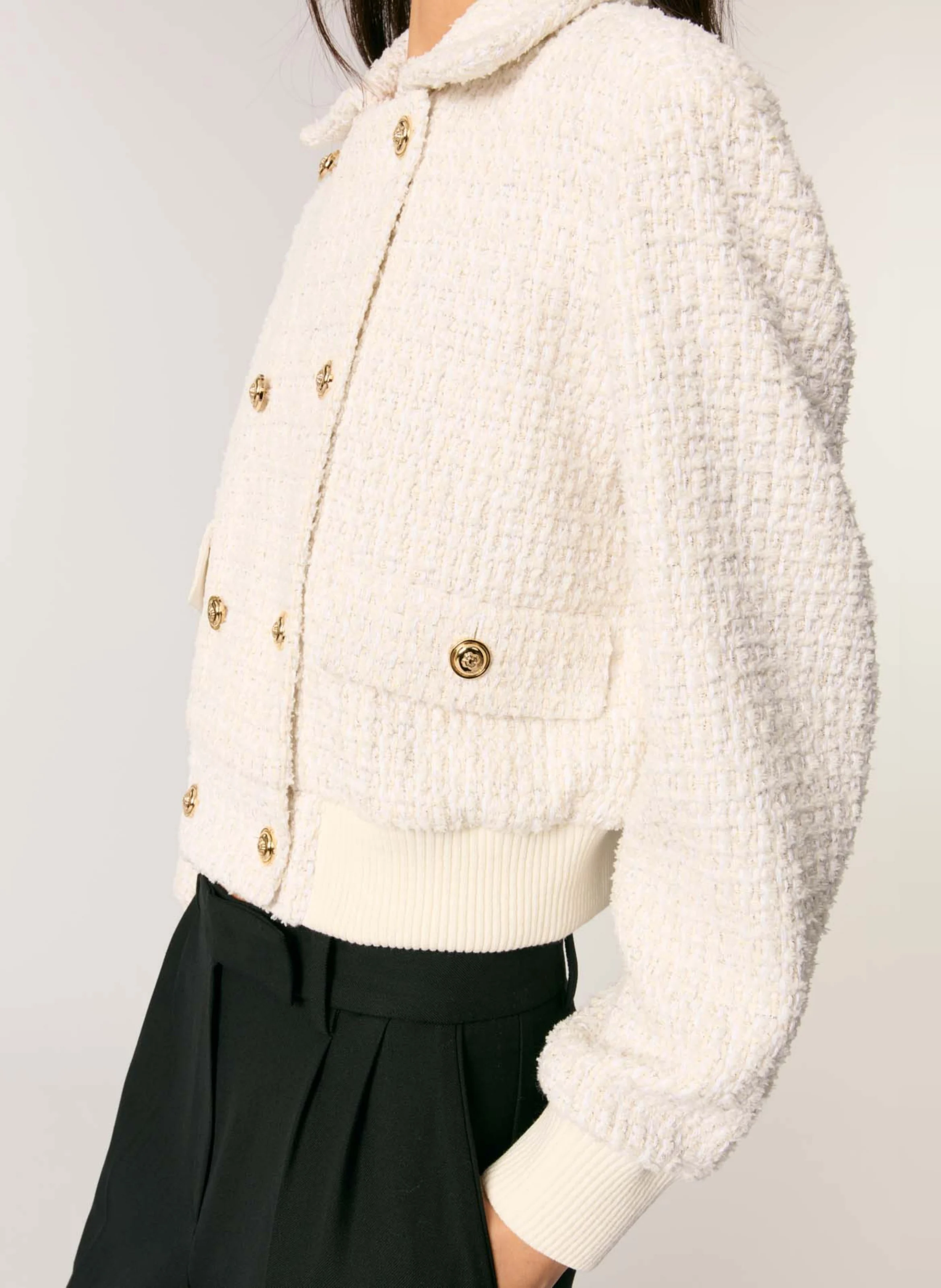 Blouson col classique en coton | Beige