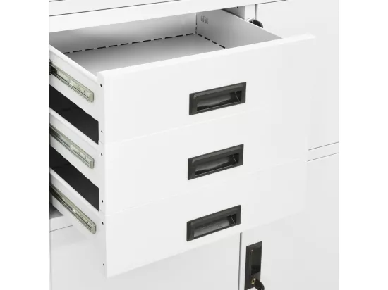 Armoire de bureau Blanc 90x40x180 Acier