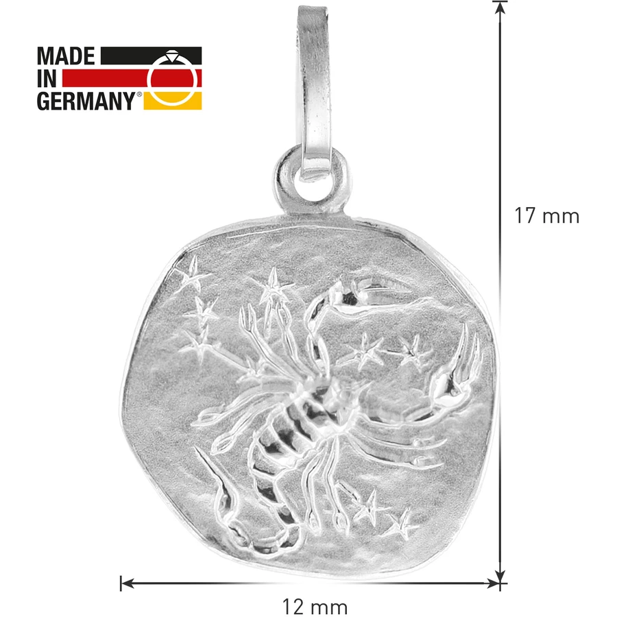 trendor Kinder Sternzeichen Skorpion Weißgold 333 Anhänger + Kette silver
