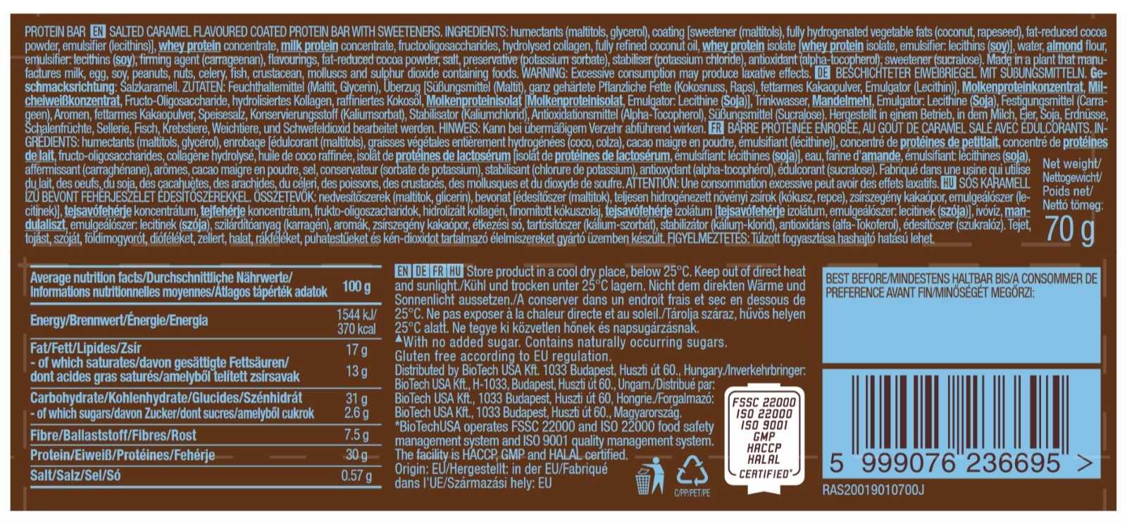 Barra de proteína Biotech USA 35 gramas