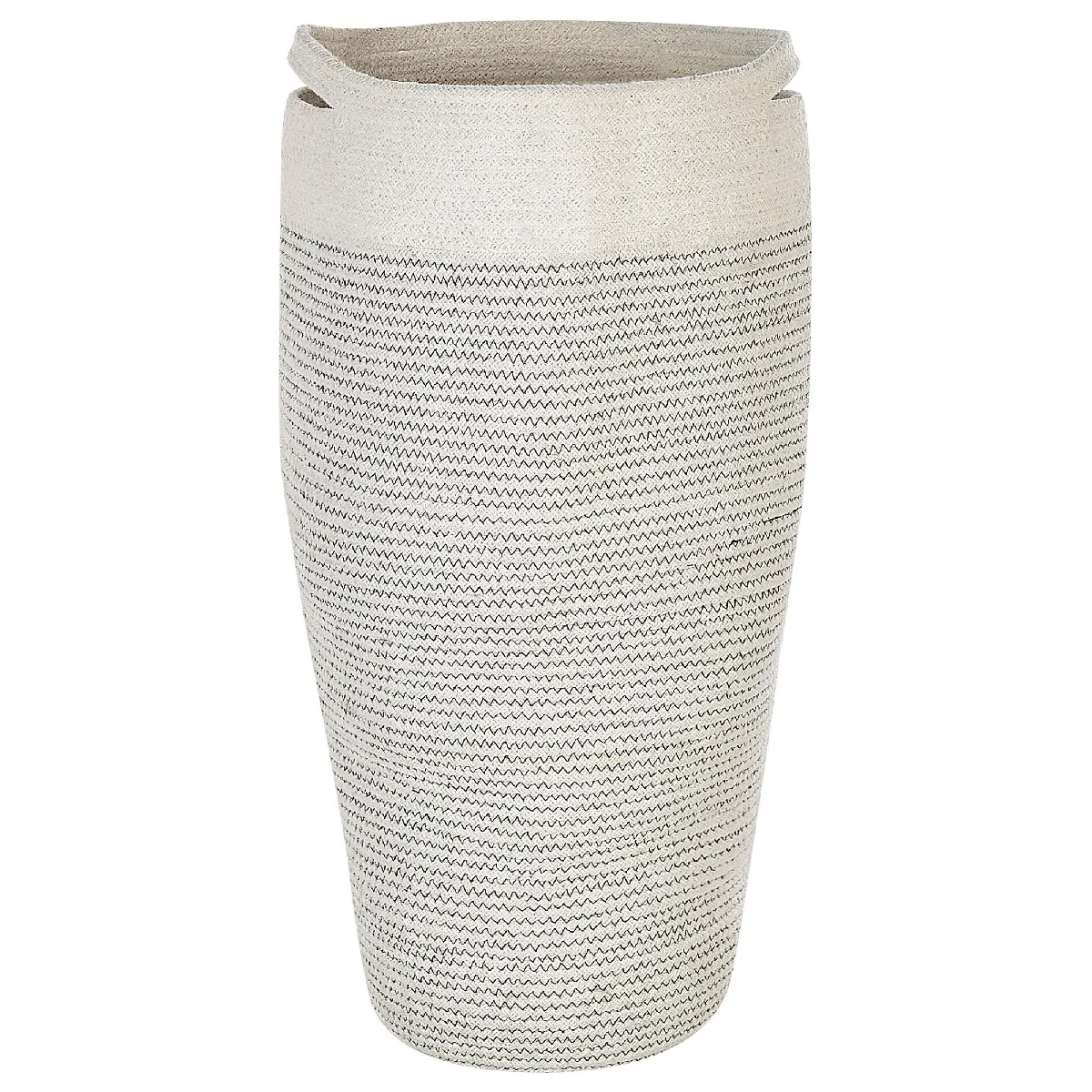 Beliani Panier ARRAH en coton blanc et gris clair