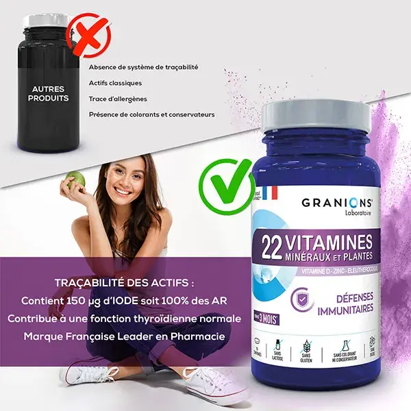 Granions 22 Vitaminas para o Sistema Imunológico, 90 comprimidos