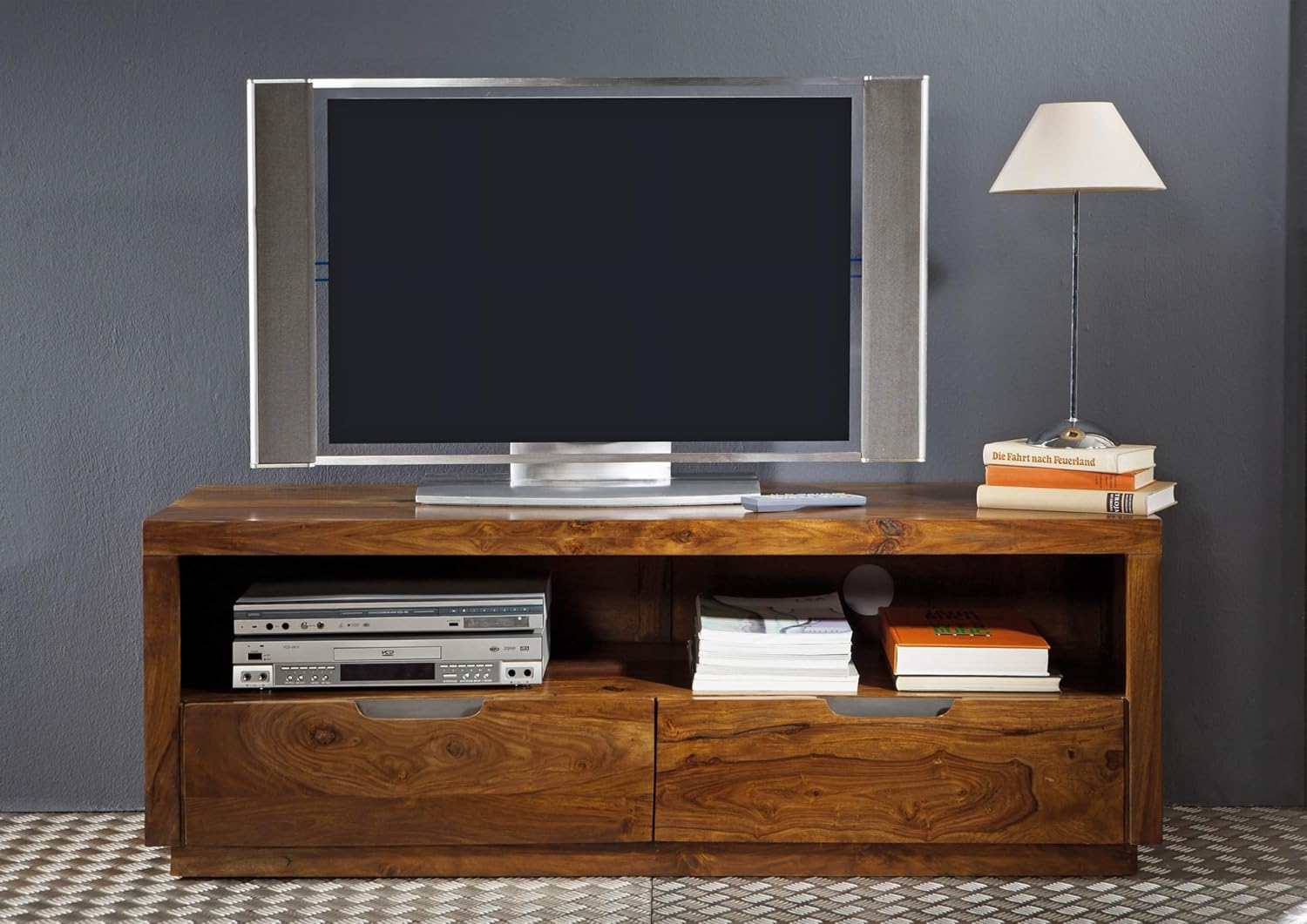 Sheesham massiv Holz Möbel lackiert TV-Board Palisander massiv Möbel Massivholz walnuss Duke #122