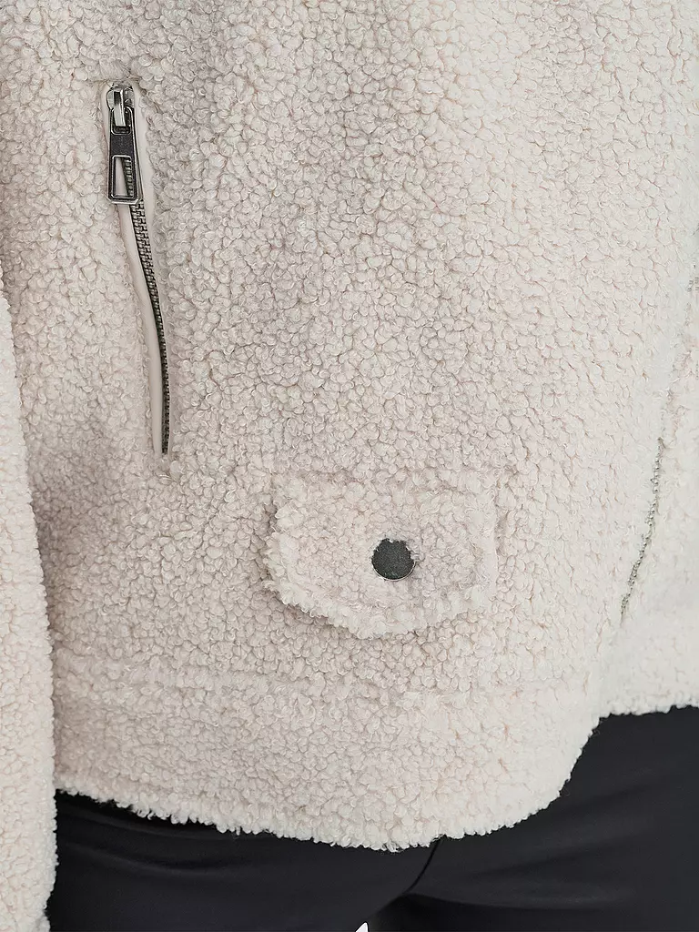 ONLY Jacke in Felloptik ONLRIO TEDDY BIKER creme