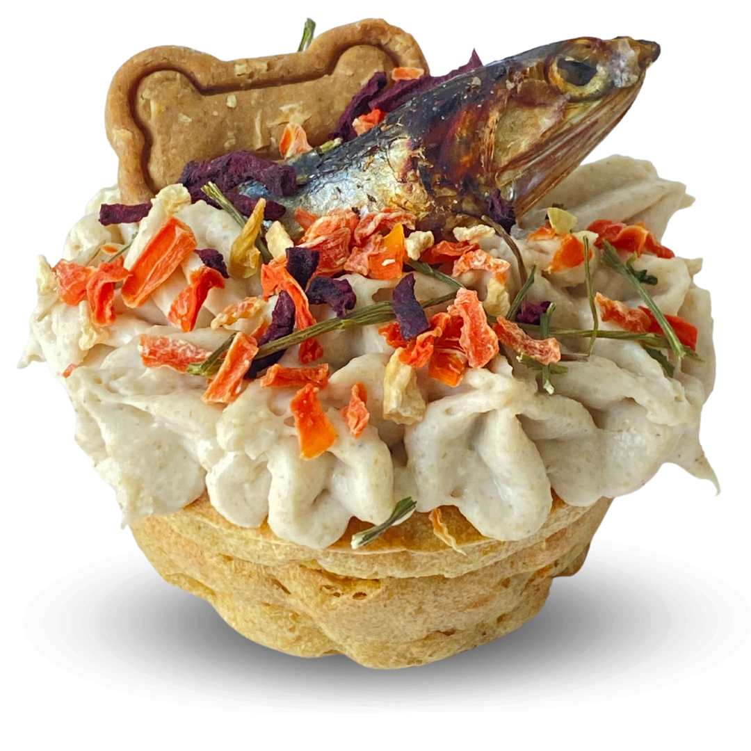 Cupcakes de frango, cenoura e ervilha
