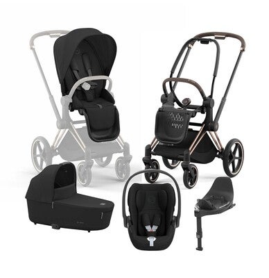 Cybex Priam Duovogn inkl. Cloud T & Base, Sepia Black/Rose Gold
