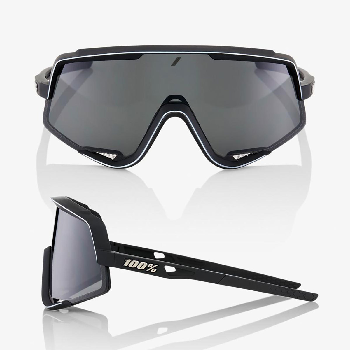 100% Glendale Sport Zonnebril Zwart met Smoke Lens