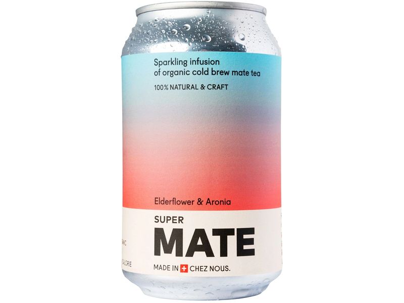 Urban Drinks Bio Super Mate Elderflower & Aronia 1 x 0.33 l Erfrischende Mischung aus Mate-Tee-Extrakt mit dem fruchtigen Geschmack