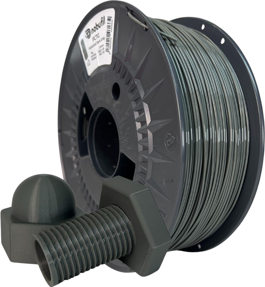 Nobufil  PCTG Industrial Dark Grey, 1,75 mm / 1000 g    Schlagfestes PCTG Filament aus recycelten Kunststoffen