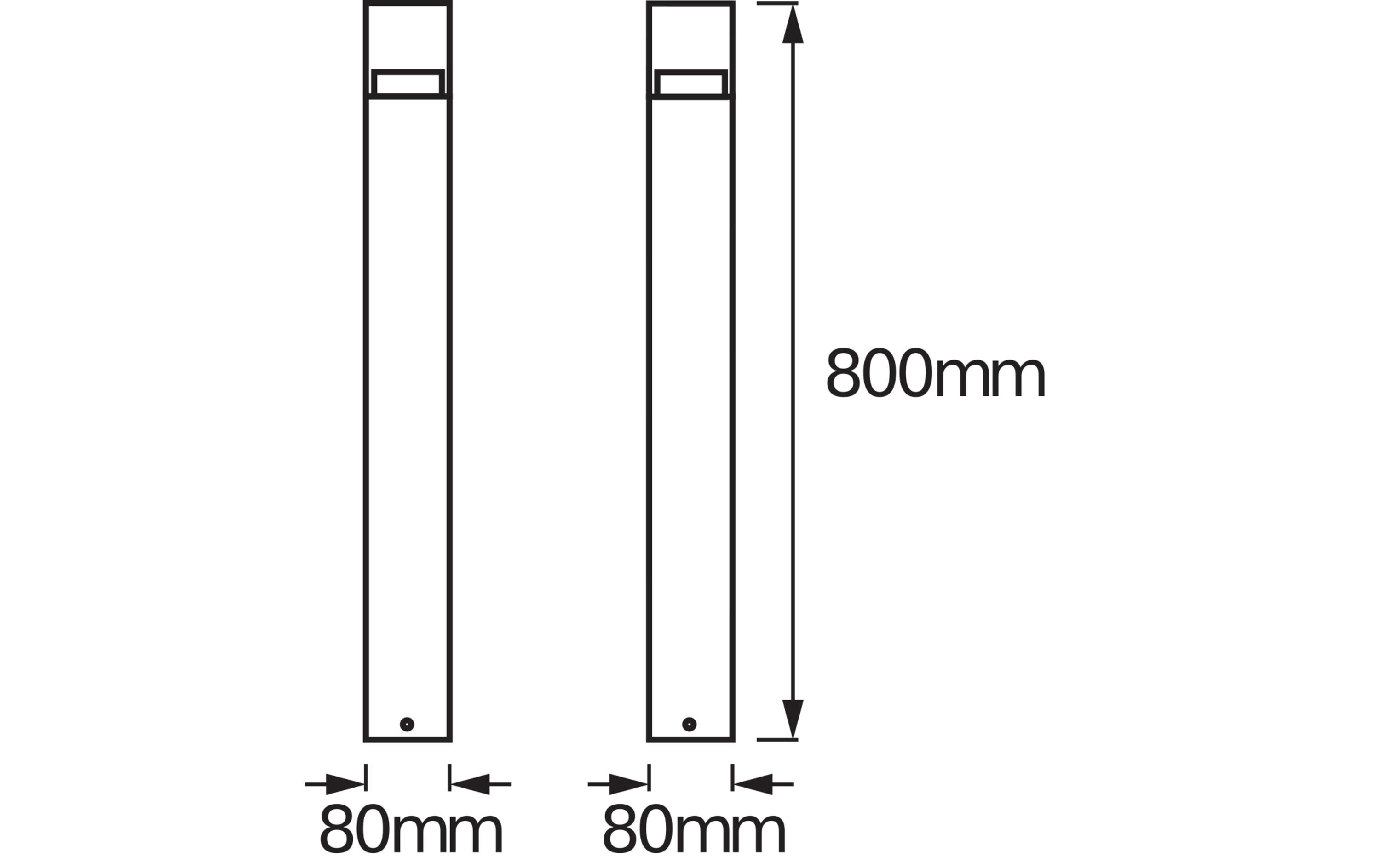 Sockelleuchte Endura Style Crystal, 80 cm, 4.5W, SilberWegeleuchte für den Aussenbereich