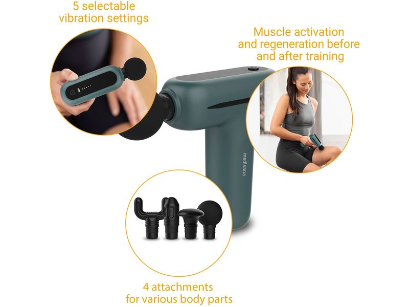 Medisana Massage Pistole MG200 Muskelmassagegerät mit 5 Vibrationsstufen