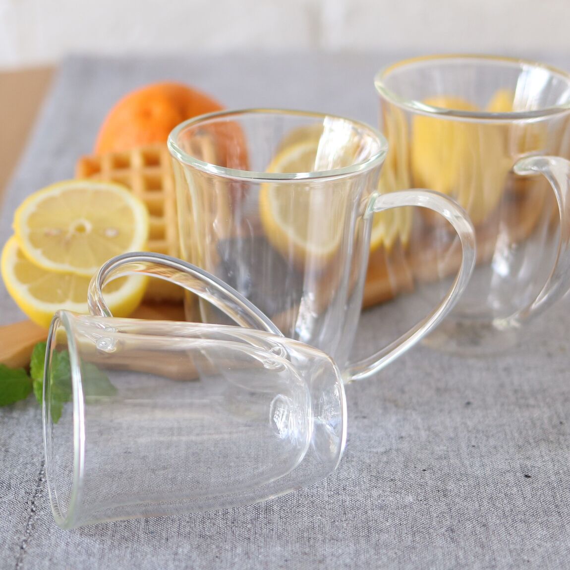 6 Stk. Eleganter doppelwandiger Becher Thermoglas 400 ml, Hitzebeständig