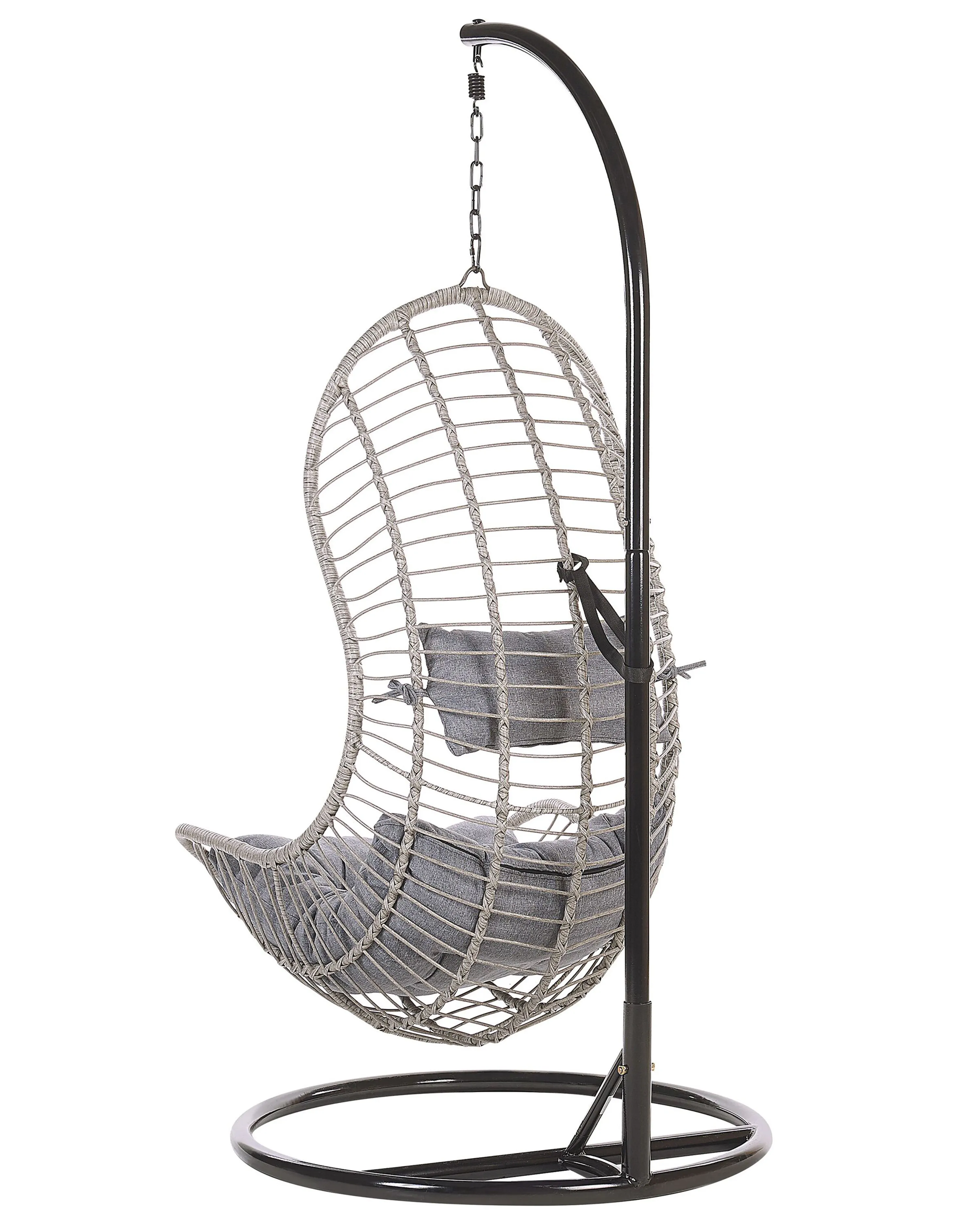 Hangstoel met standaard PINETO PE rotan Grijs