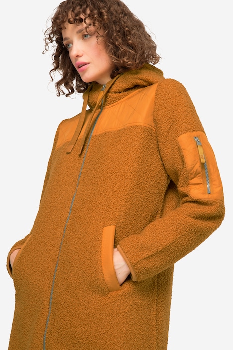 Hoodie-Jacke, Teddyfleece, Kapuze, Langarm, OEKO-TEX