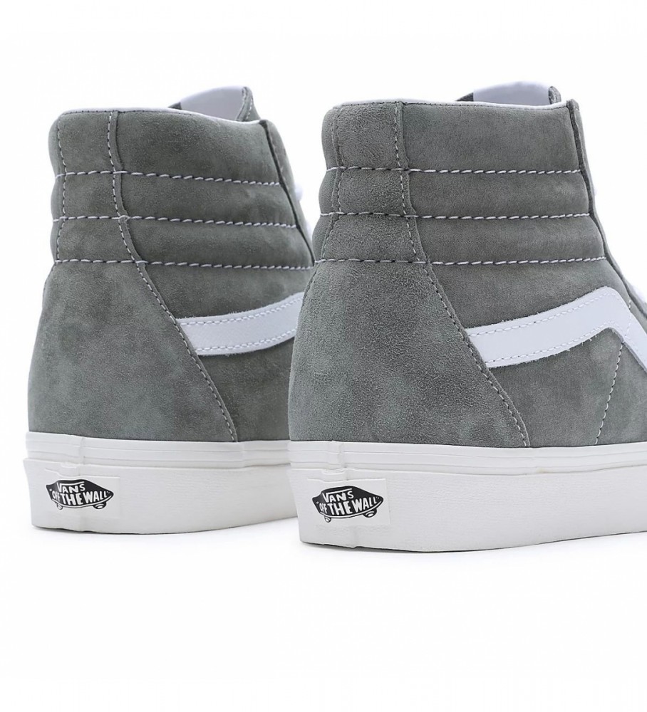 Tênis Vans Sk8-Hi de couro cinza