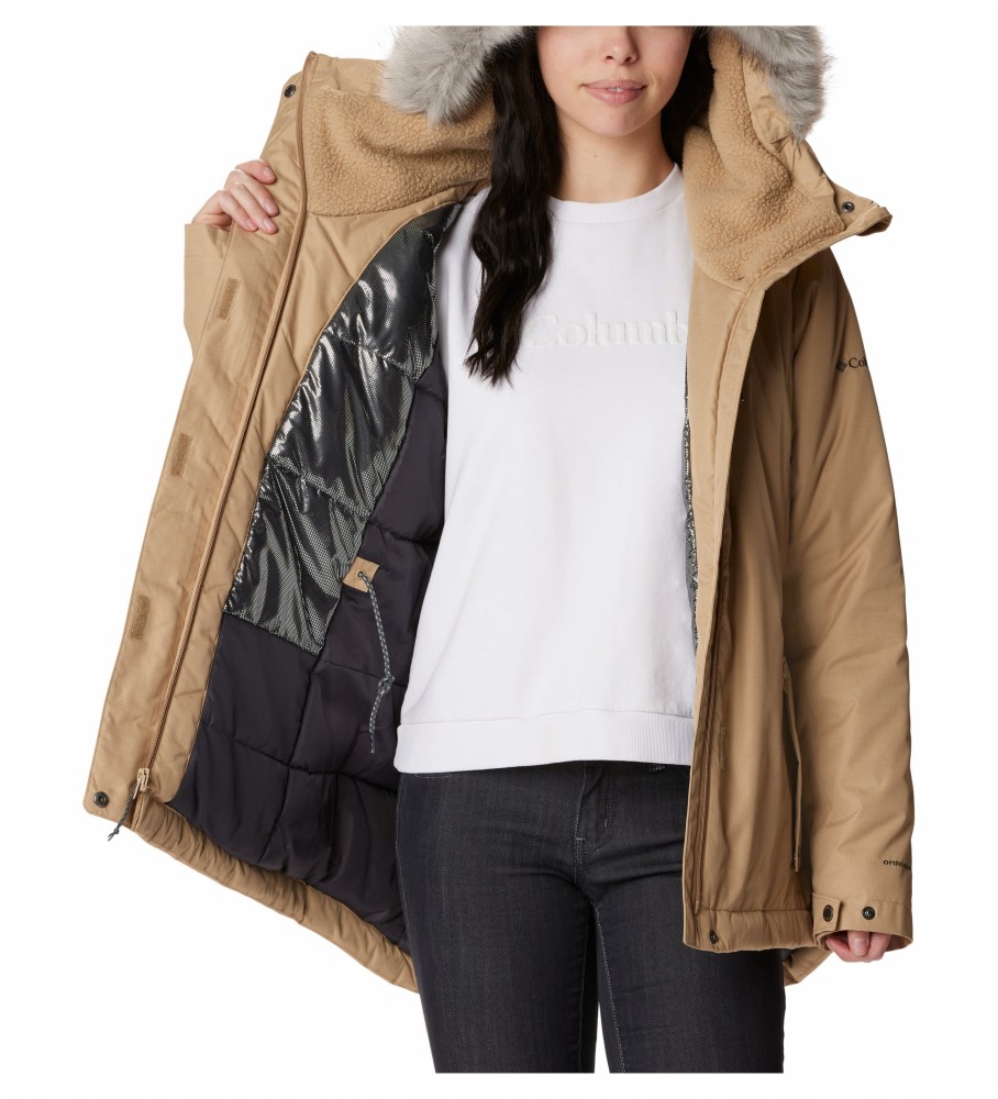 Jaqueta impermeável Columbia Parka Suttle Mountain II bege