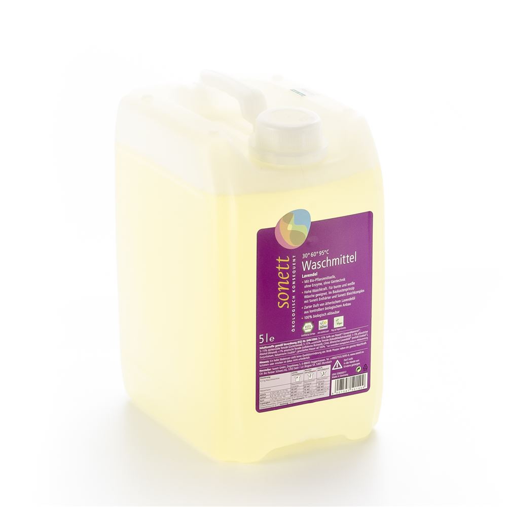 SONETT Waschmittel flüssig<br>5 l, Kanister, flüssig, 30°-95°C Lavendel