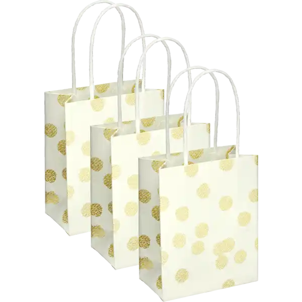 3er Set Mini-Tüten silb / gold. Punkte (GJ)