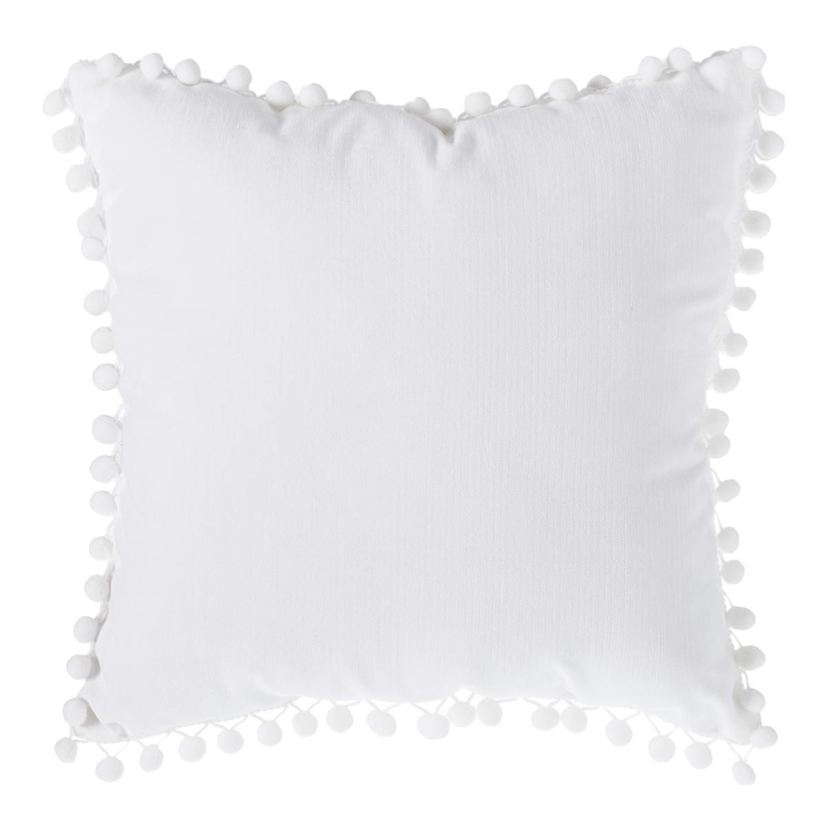 COUSSIN POMPONS IVOIRE 40X40CM