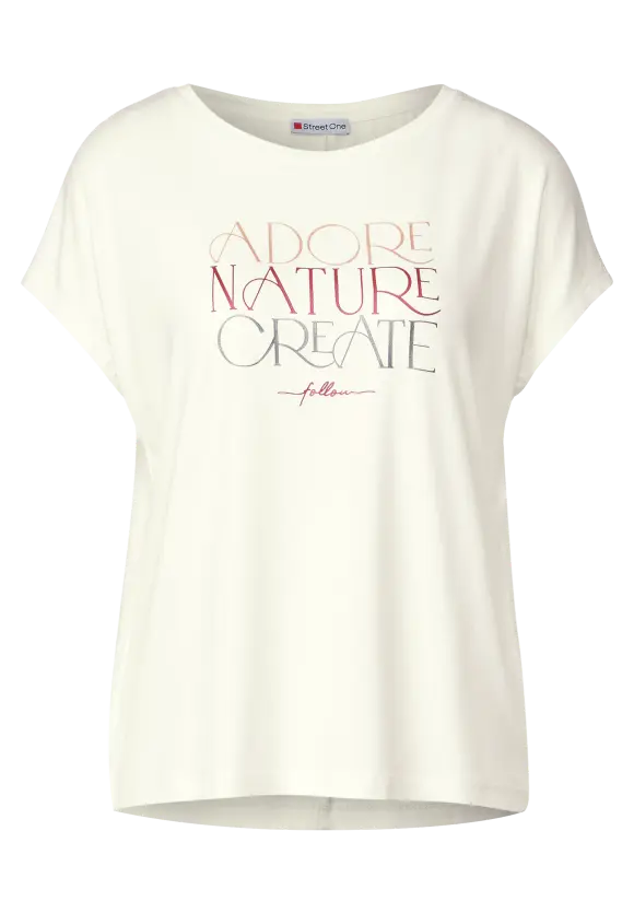 T-Shirt mit Wording - off white