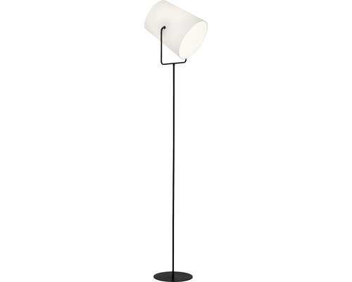 Staande lamp, 1-lichts, H 159 cm, Bucket, wit/zwart, met voetschakelaar