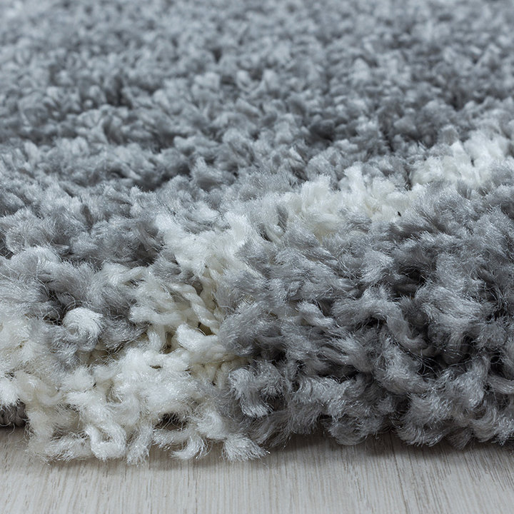 Rond berber vloerkleed - Agadir Lines Grijs/Creme