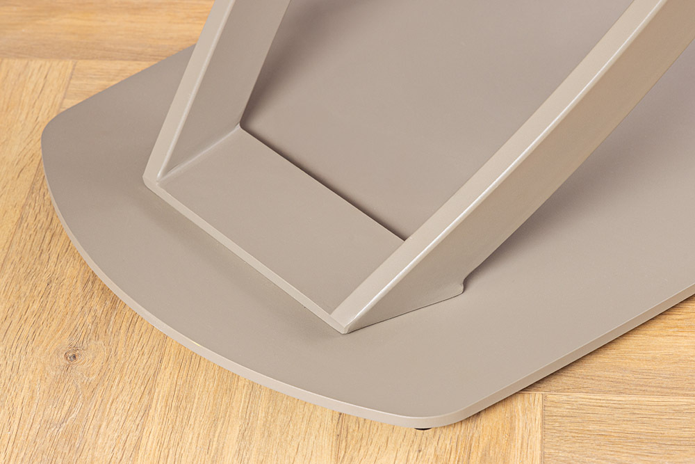 Ausziehbarer Esstisch INCEPTION 130-190cm oval Travertin Keramik champagner greige