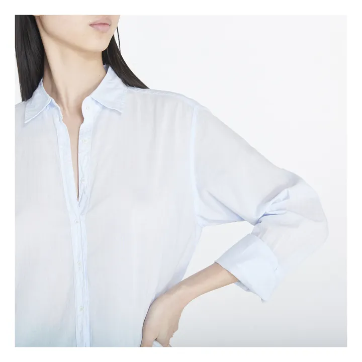 Xirena Chemise Beau Popeline de Coton | Bleu ciel