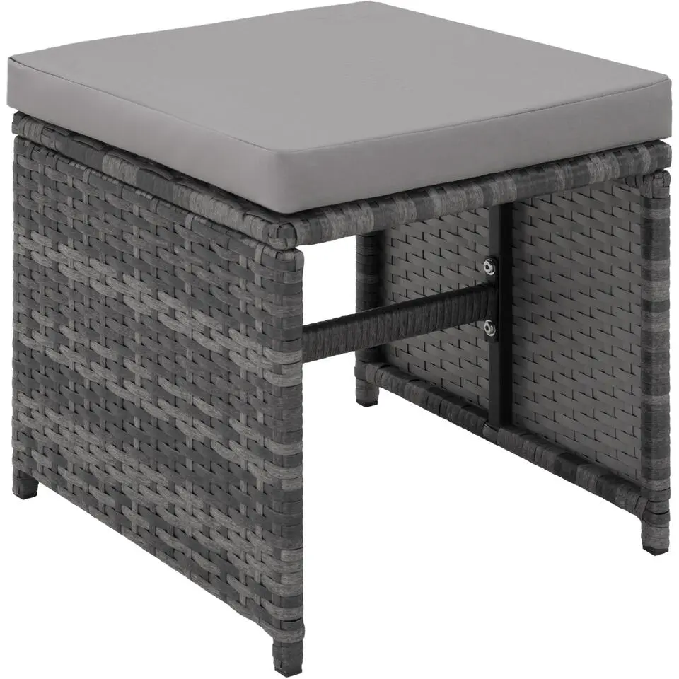 tectake - tuinset Malaga - wicker - grijs