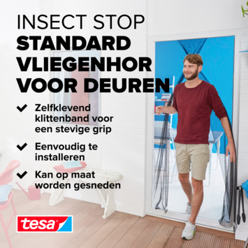 tesa Insect Stop deurhor met klittenband Standard 65x220 cm wit 2 stuks