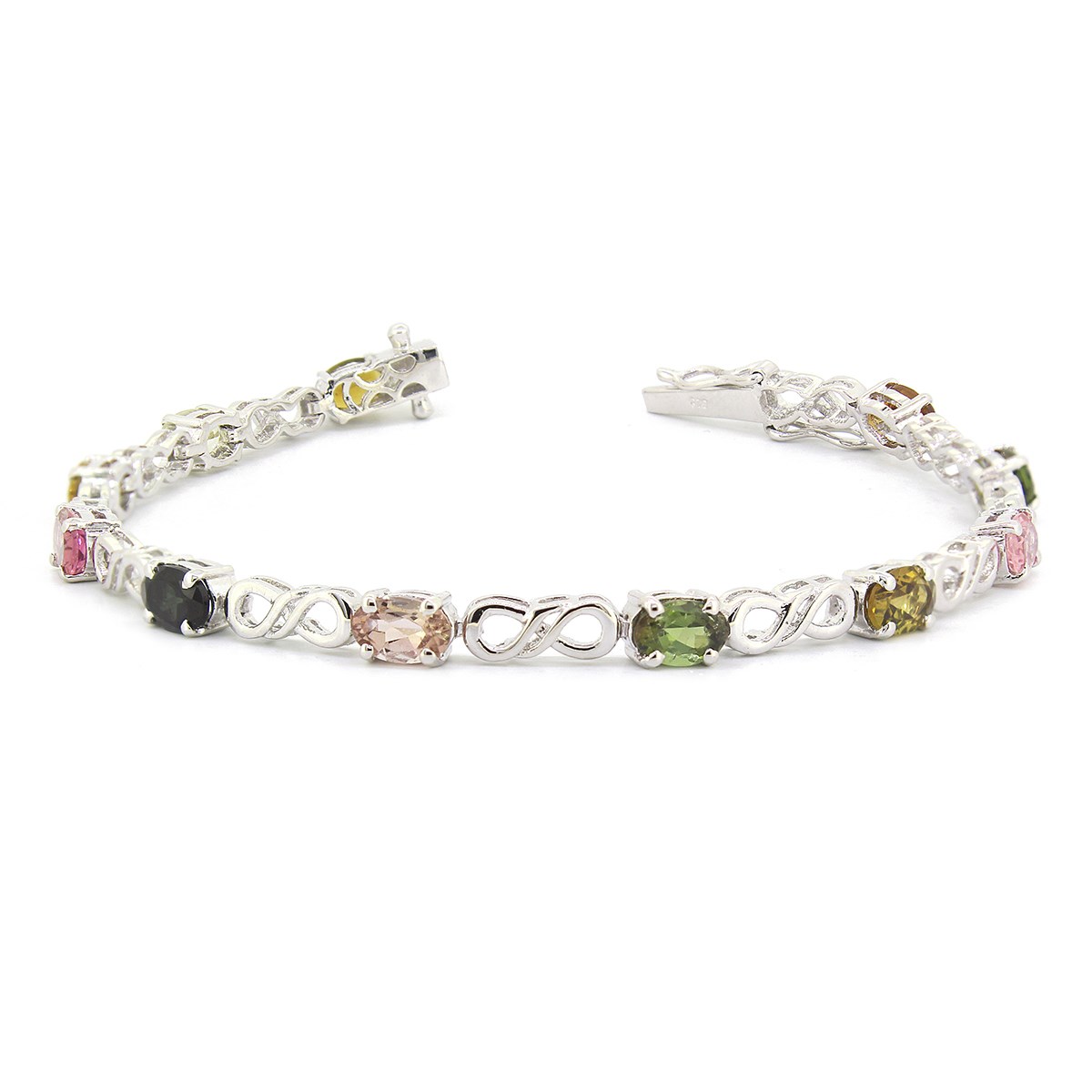 Bracelet Tourmaline Ovale & Argent 925 Élégant