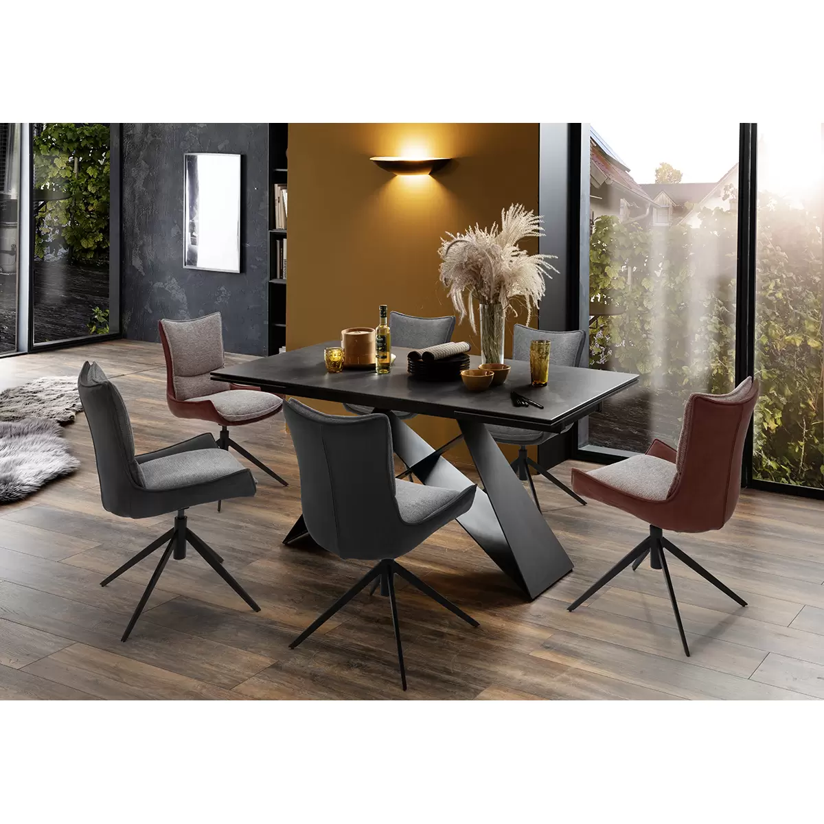 Stuhl Kitami anthrazit,grau,schwarz