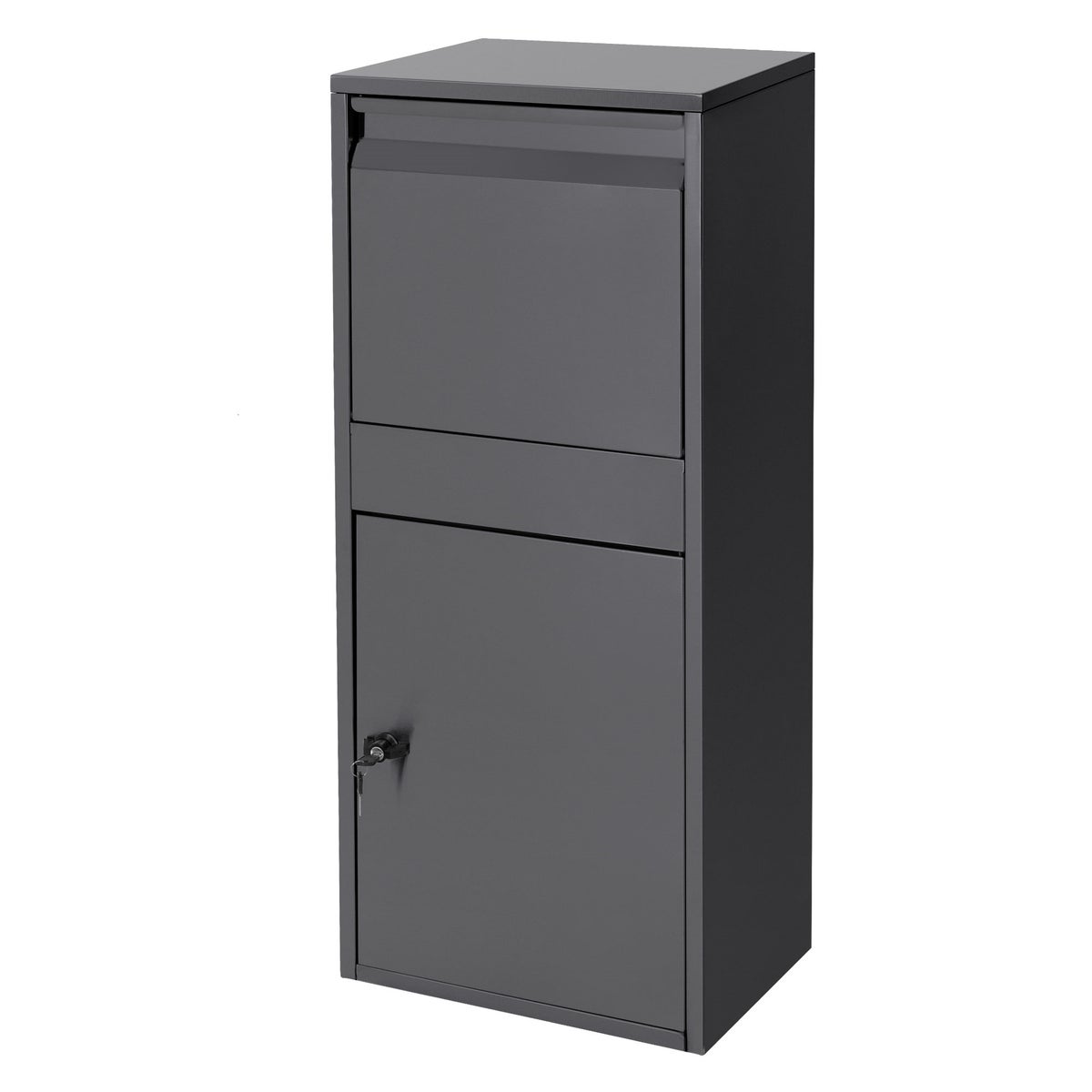 ML-Design pakketbrievenbus van gegalvaniseerd staal in antraciet, 41x103x38 cm, vrijstaand, afsluitbaar, 2 sleutels, vrijstaande brievenbus pakketbus brievenbus pakketbus voor pakketten, goederenzendingen & brieven