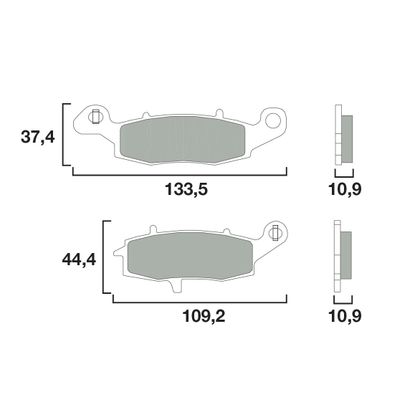 Plaquettes de freins Brembo Organique Arrière