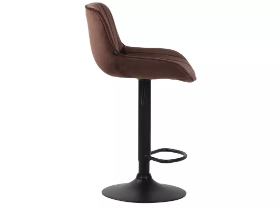 Lot de 2 Tabourets de bar - Velours & Métal - Marron - Lentini